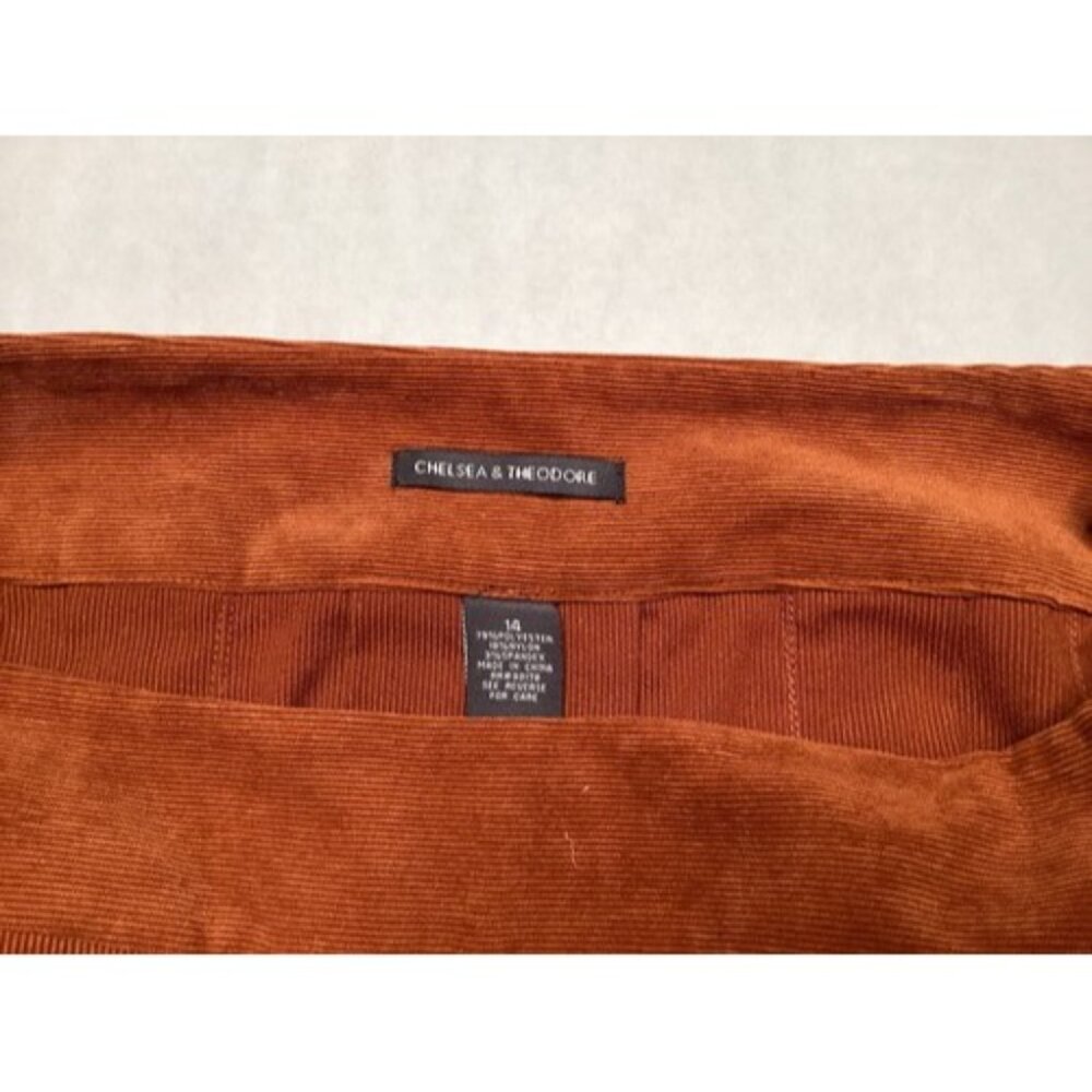 Chelsea & Theodore Corduroy A Line Skirt Women's Size 10  Brown/tan W/Pockets - Picture 5 of 5